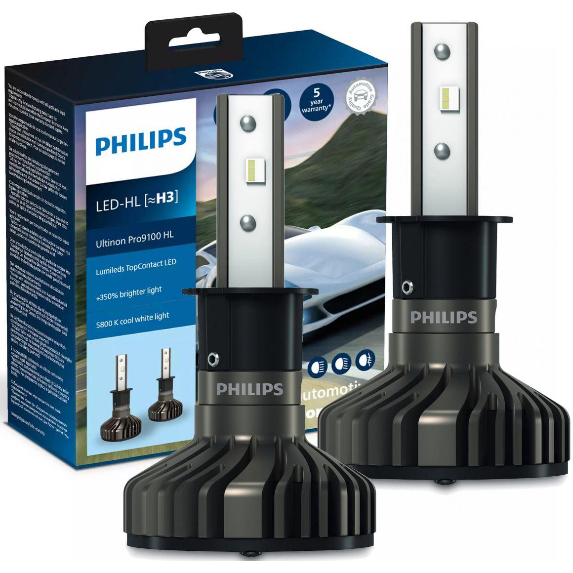 Комплект світлодіодних ламп PHILIPS H3 11336U91X2 LED Ultinon Pro9100 +350% 12/24V, фото 1