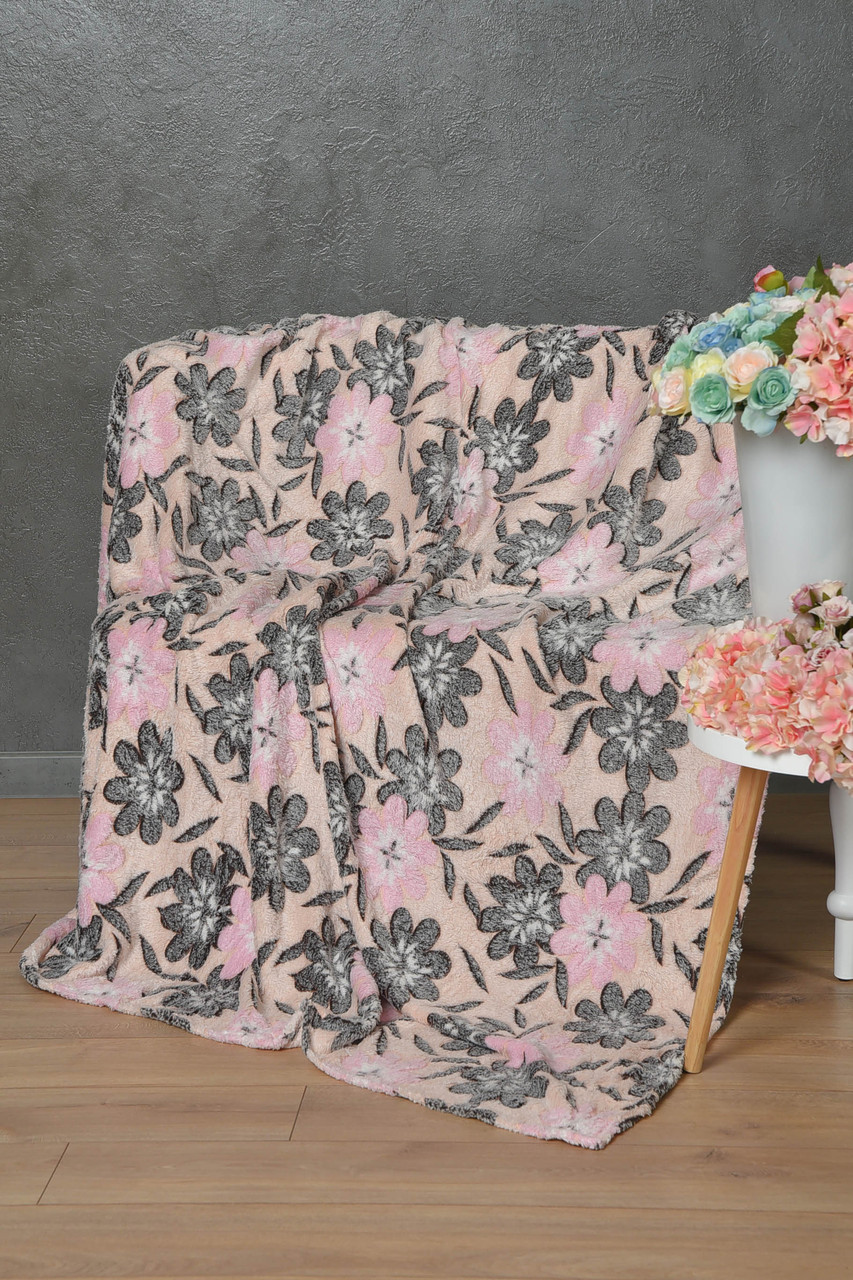 Плед рожевого кольору з принтом розмір 180*200 164106S, фото 1