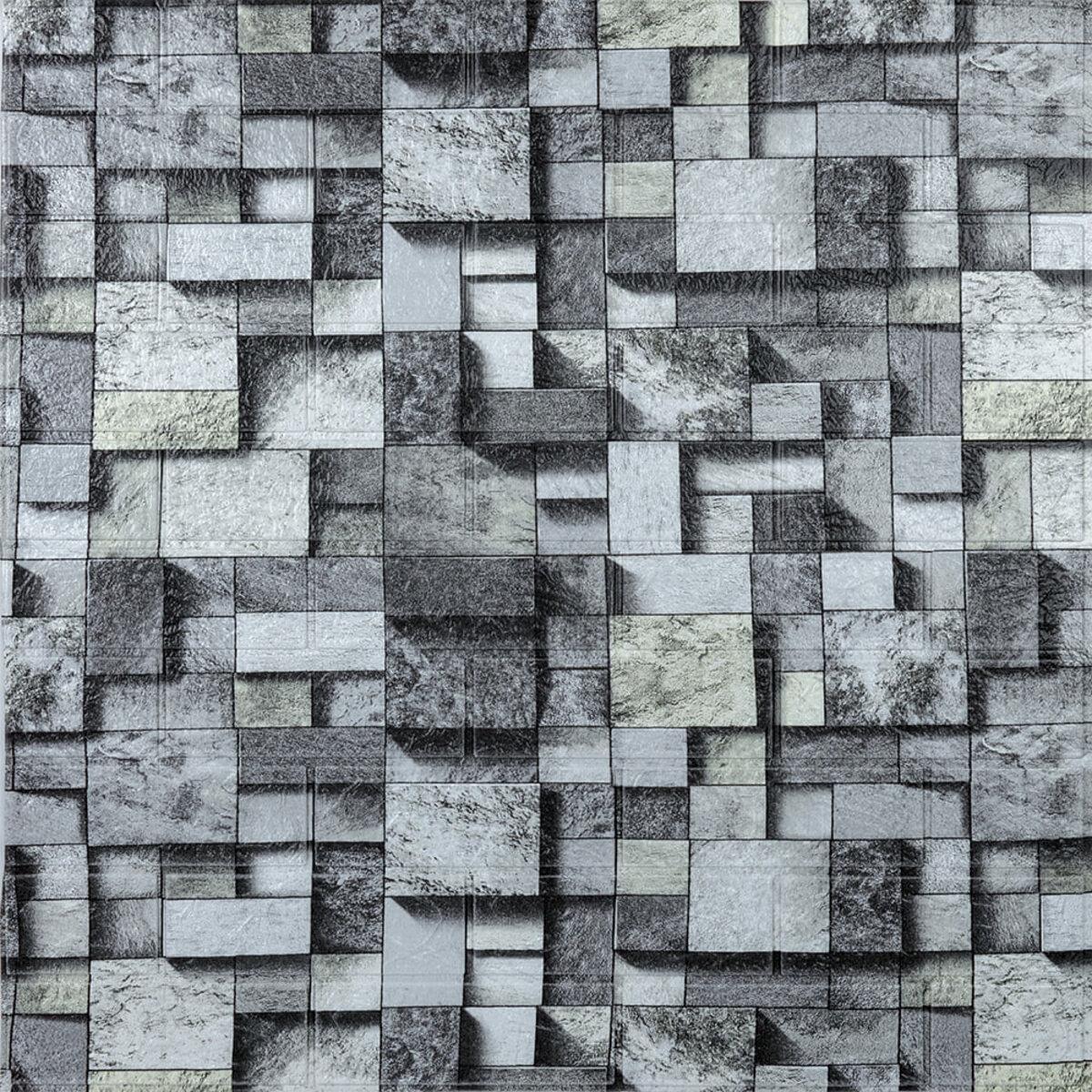 Панель стінова самоклеюча Абстракція сіра 700*770*3мм, фото 1