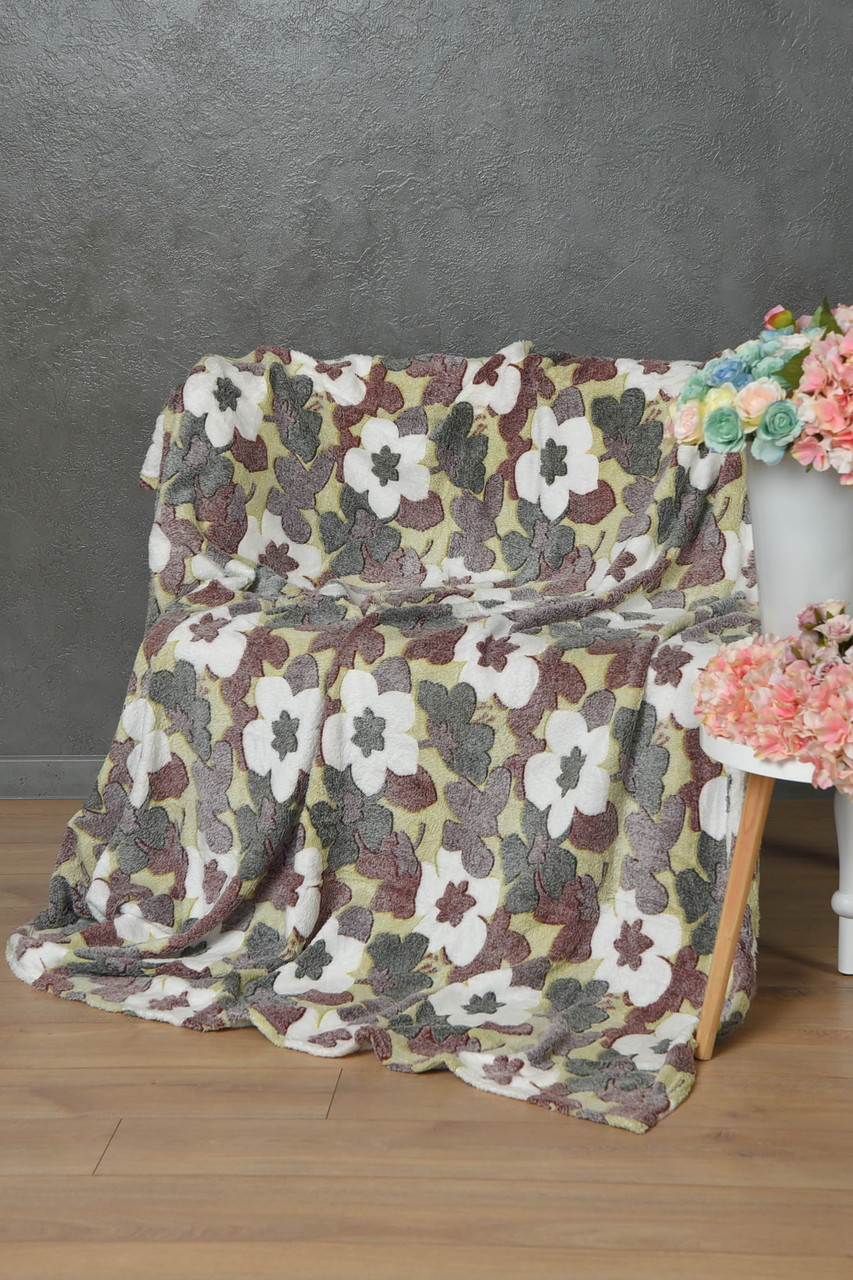 Плед з квітковим принтом розмір 180*200 164107P, фото 1