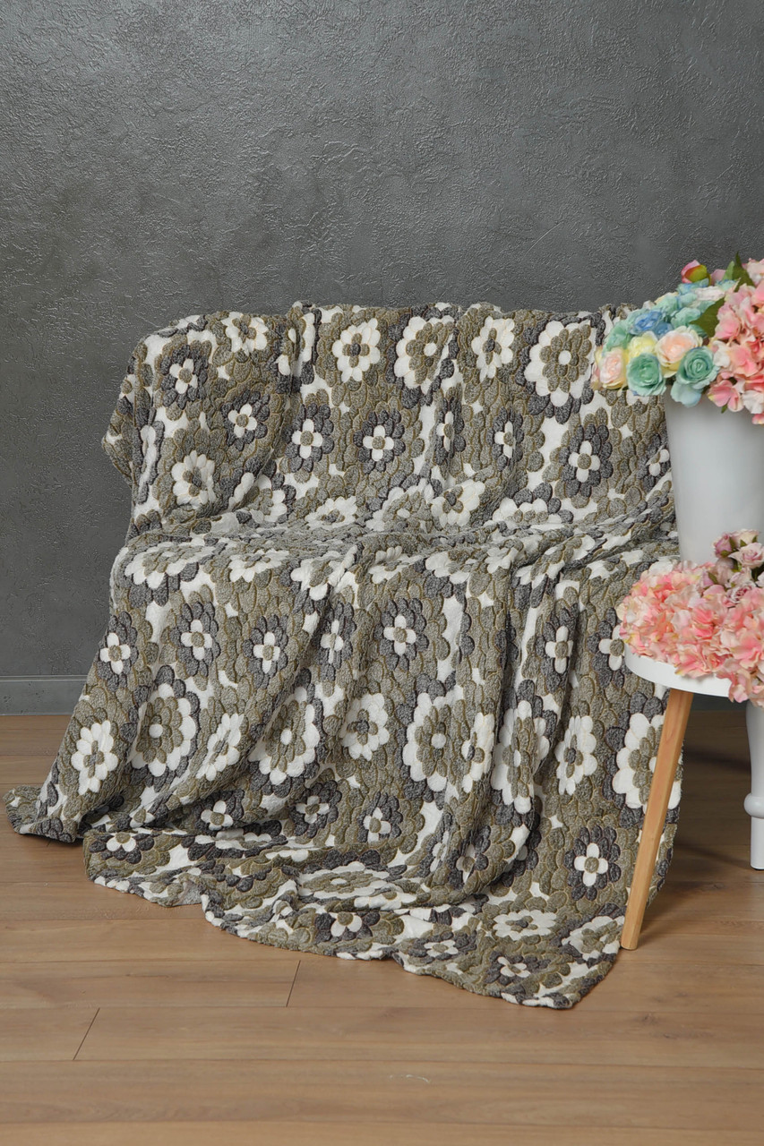 Плед з квітковим принтом розмір 180*200 164112P, фото 1