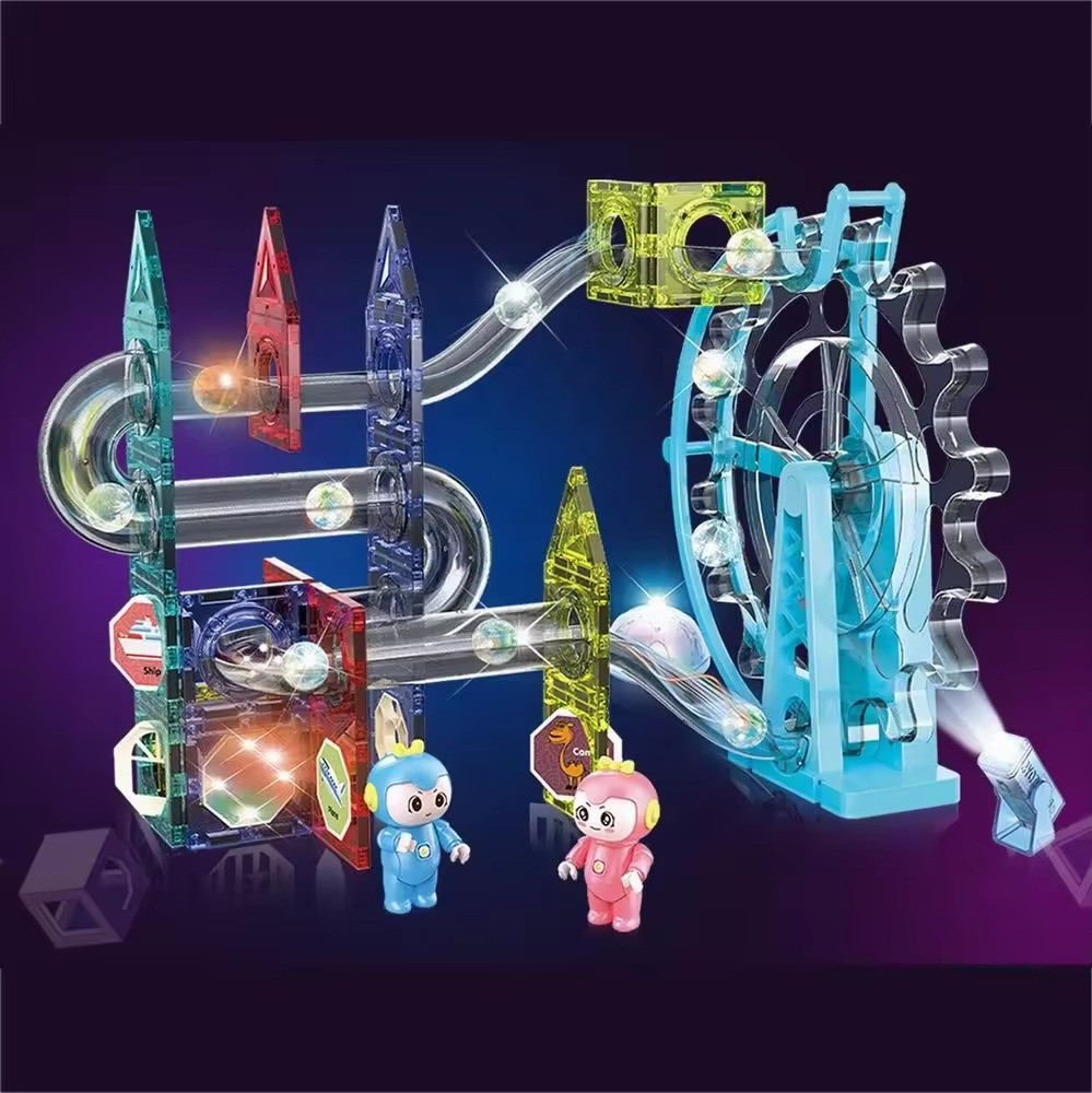 Конструктор магнітний циклічний зі світло-звуковими ефектами на 80 деталей, фото 1