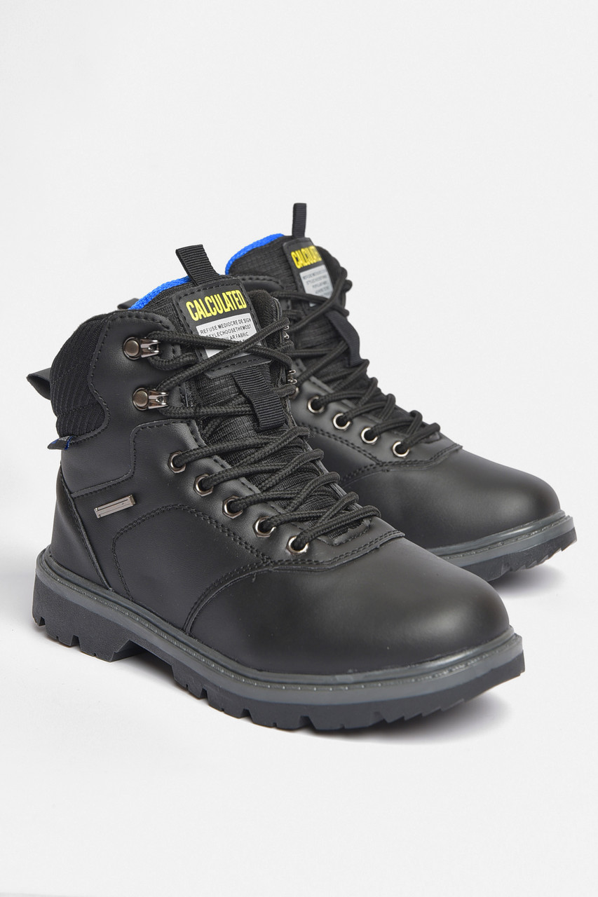 Черевики підліткові зима чорного кольору на шнурівці 187370P, фото 1