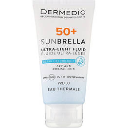 Засіб від засмаги Dermedic Sunbrella Ультралегкий захисний флюїд SPF 50+ Для сухої та нормальної шкіри 40 мл (5901643177546) -