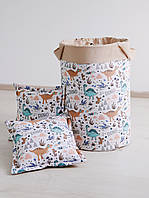 Кошик для іграшок Динозаврики з затяжкою