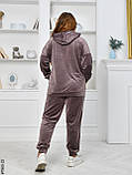 7960-22 Спортивний костюм жіночий на блискавці велюр супербатал (3 ед: 54-56,56-58,58-60), фото 2