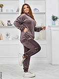 7960-22 Спортивний костюм жіночий на блискавці велюр супербатал (3 ед: 54-56,56-58,58-60), фото 5