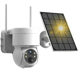 Камера відеоспостереження PTZ вулична із сонячною панеллю WiFi TQ2 ICSEE із сонячною панеллю Біла