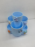 Стаканчик для канцелярії голубий