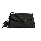 Шкіряна жіноча сумка. Сумочка клатч жіноча маленька модна з натуральної шкіри (чорна), фото 4