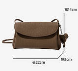 Шкіряна жіноча сумка. Сумочка клатч жіноча маленька модна з натуральної шкіри (чорна), фото 7