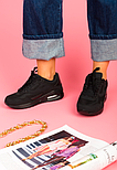 Кросівки жіночі чорні стильні модні на шнурівці екокожа/текстиль, фото 2