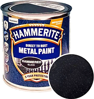 Фарба молоткова 3 в 1 Hammerite Metal Paint Hammered захисна, чорна, 0.25 л