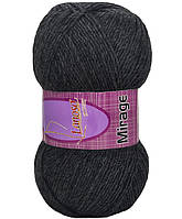 Lanoso MIRAGE (Ланосо Міраж) № 4589 чорний меланж (Пряжа вовняна з акрилом, нитки для в'язання)