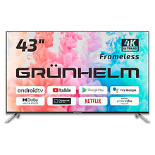 Телевізор Grunhelm 43UI700-GA11V Smart TV/T2, UHD, 11 android, voice control
