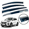 Дефлектори вікон вітровики для Kia Sportage IV 2015-2021 (скотч) TopVisor з хром молдингом, фото 2