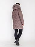 Жіночий зимовий пуховик з хутром на капюшоні, фото 2