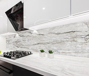 Панель на кухонний фартух під скло Смугастий мармур, з двостороннім скотчем 62 х 410 см, 1,2 мм