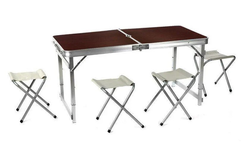 Посилений стіл для пікніка з 4 стільцями, фото 1