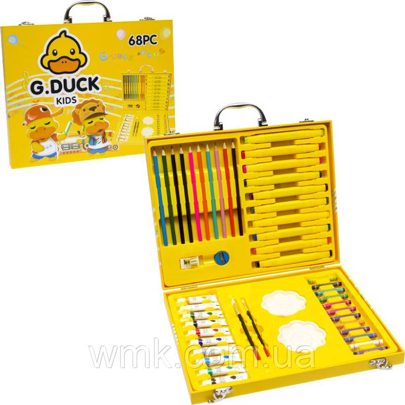 Набор для рис. 68 предметов в дерев.чемод G.Duck