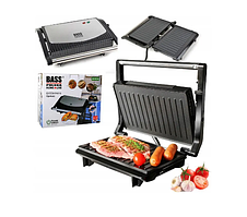 Гриль настільний притискний професійний Електрогриль 1000 Вт Bass Polska Електричний контактний гриль
