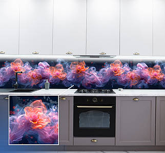 Фото панель універсальна ПЕТ, Самофіксована, 62 х 305 см (товщіна 1.2 мм), Туманні квіти