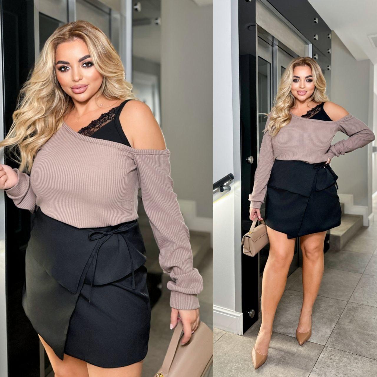 Елегантна спідниця з дуже якісної костюмки довжина міні розміри великі