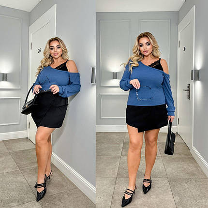 Елегантна спідниця з дуже якісної костюмки довжина міні розміри великі, фото 3