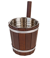Шайка 5 л з термодерева та нерж. вставкою для сауни лазні