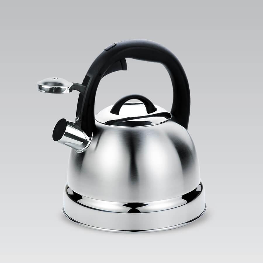Чайник 2,9л зі свистком нержавіюча сталь (чорна ручка) Maestro