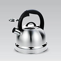 Чайник 2,9л зі свистком нержавіюча сталь (чорна ручка) Maestro