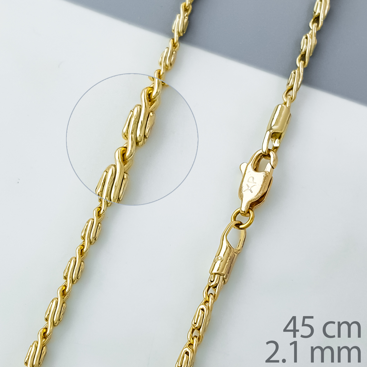 Ланцюжок "Завитки" р.45; медичне золото Xuping 18К