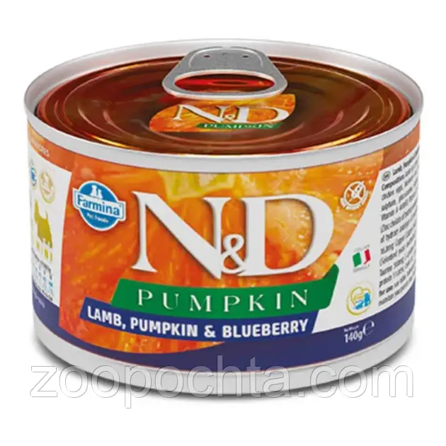 Вологий беззерновий корм для собак малих порід Farmina (Фарміна) MINI з ягнятком та гарбузом 140 гр, фото 1