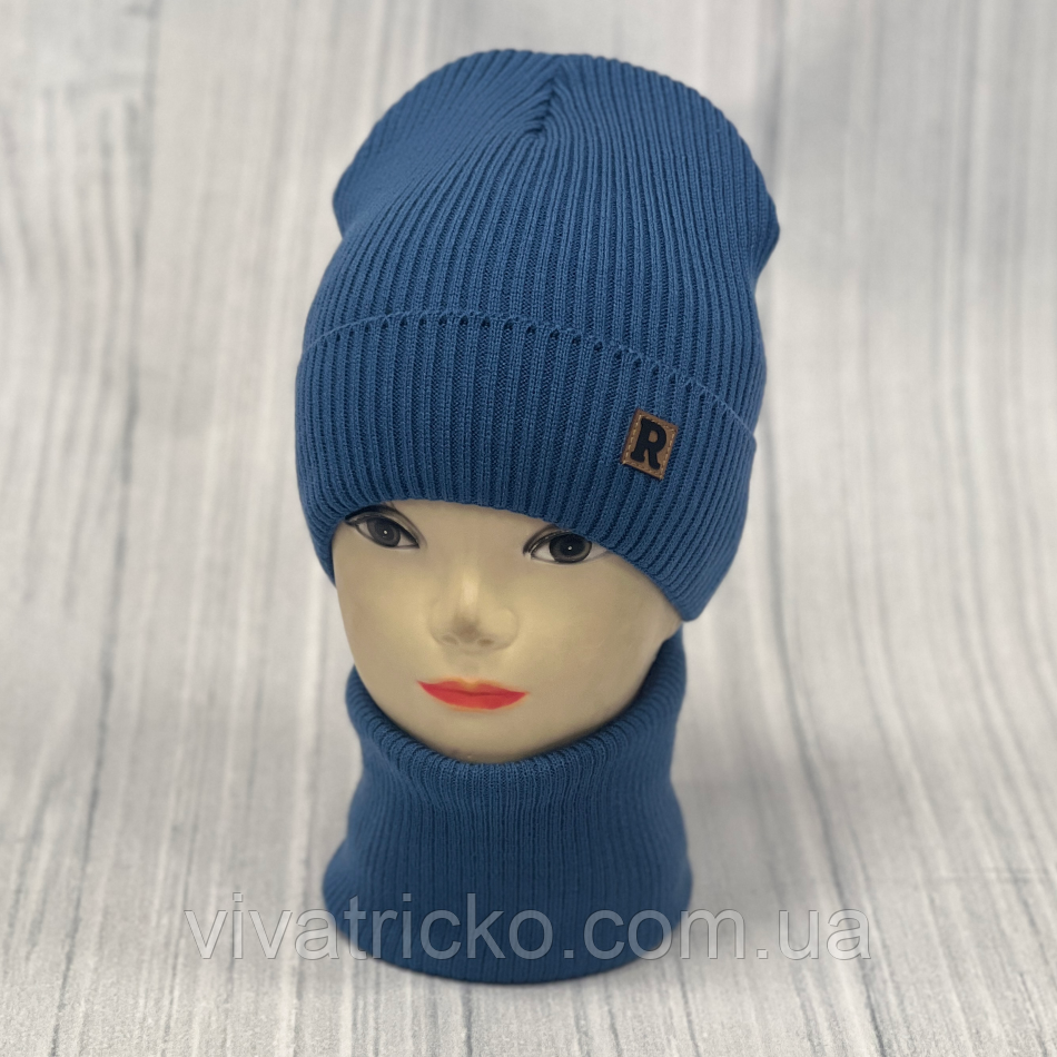 М 90064. Комплект для хлопчика, підлітковий, чоловічий: шапка з флісом і хомут, розмір вільний, різні кольори 3-12 років