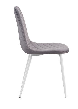 Стілець N-165 велюр сірий / ніжки білі TM Vetro Mebel, фото 2