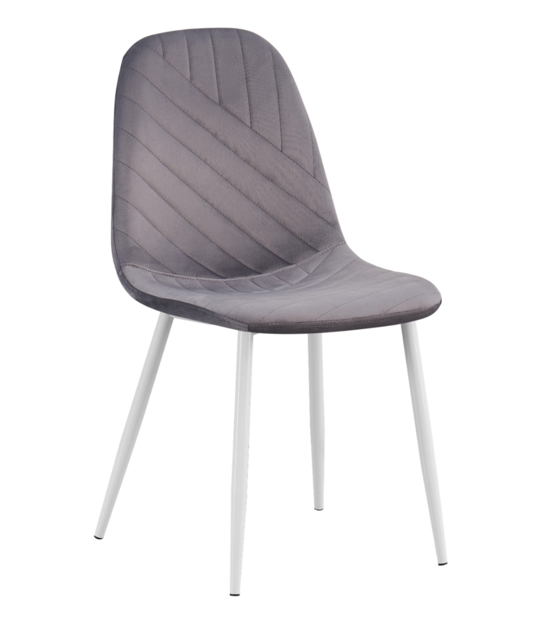Стілець N-165 велюр сірий / ніжки білі TM Vetro Mebel