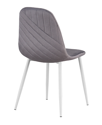 Стілець N-165 велюр сірий / ніжки білі TM Vetro Mebel, фото 3