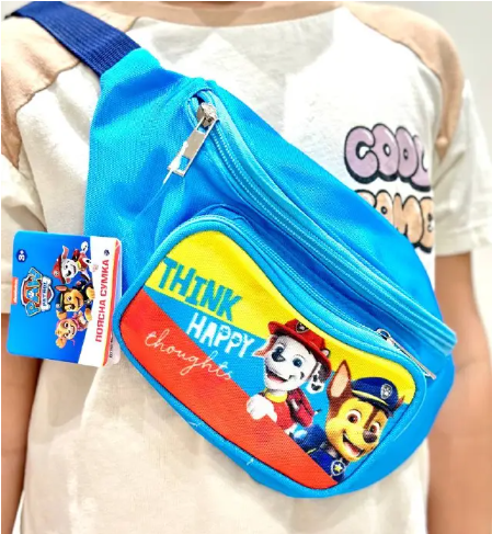 Дитяча сумка на пояс Щенячий патруль PL82122 бананка блакитна, фото 1