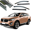 Дефлектори вікон вітровики для Kia Sorento 2014-2020 (скотч) TopVisor з хром молдингом, фото 2