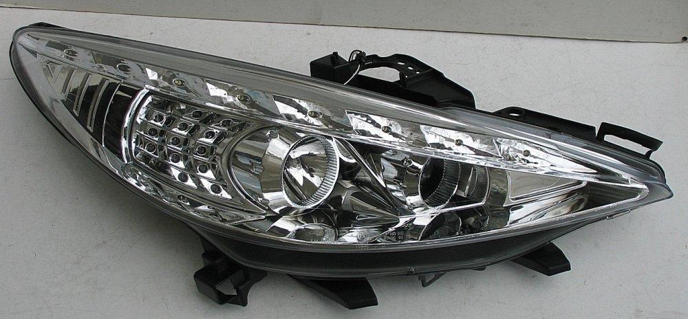 Peugeot 207 оптика передня хром LED (HU299E1-00-1-E-00), фото 1