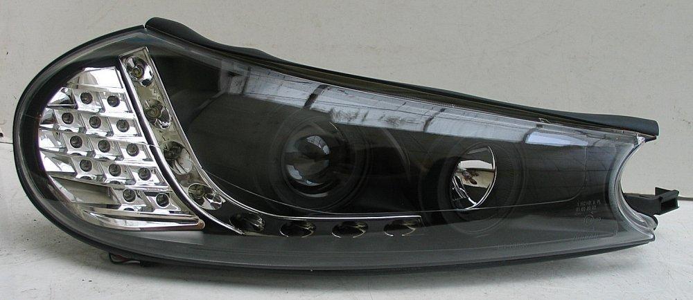 Ford Mondeo 2 оптика передня чорна LED (HU295E-00-1-E-01), фото 1