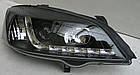 Opel Astra G оптика передня чорна LED (HU287E-00-1-E-01), фото 2