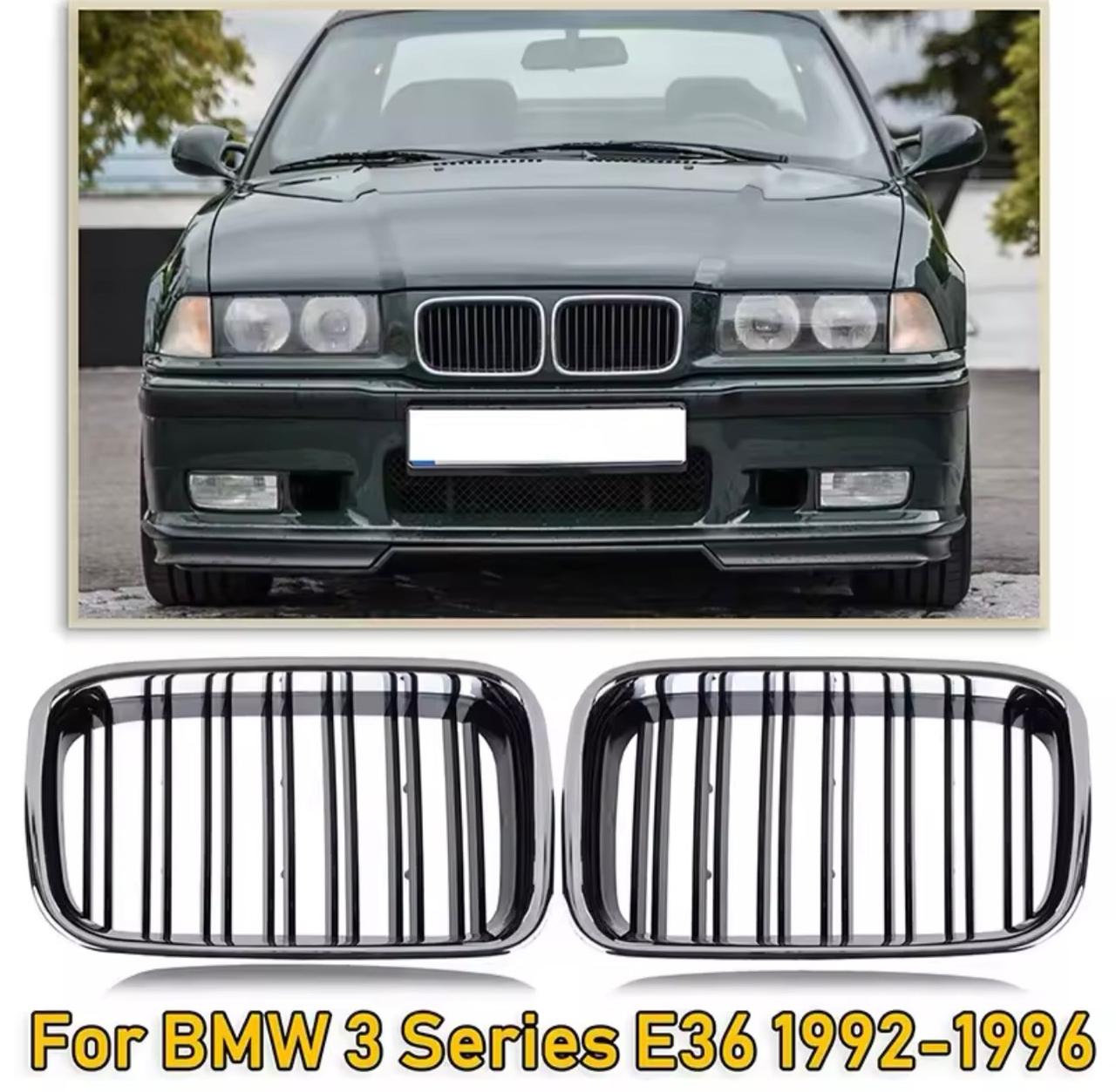 Ніздрі решітки радіатора BMW 3 E36 1992-1996 хром подвійні БМВ е36 Нові хром здвоєні бмв е36, фото 1