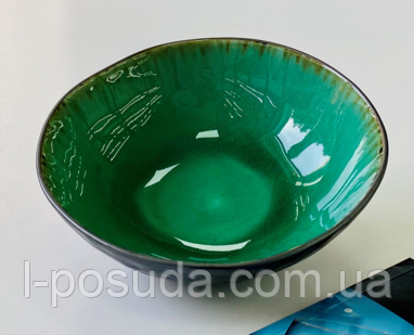 Керамічний салатник "Зелена лагуна", 17Х5см, фото 1