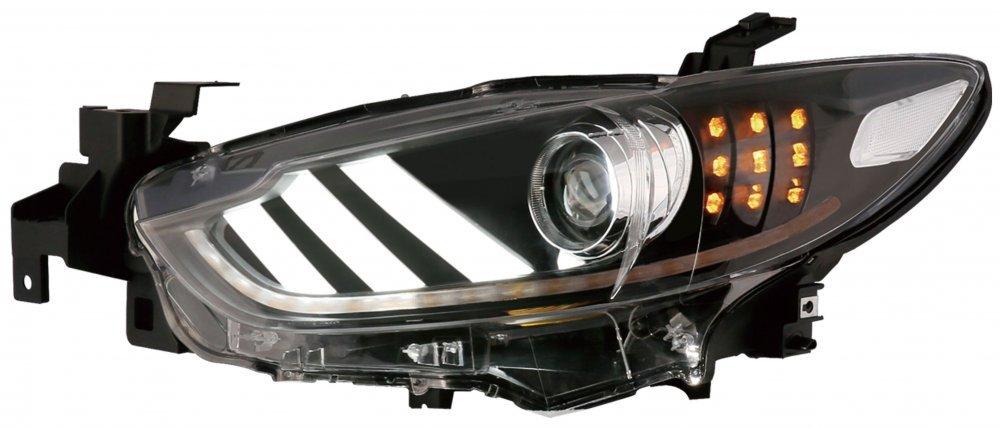 Mazda 6 оптика передня тюнінг, фари під ксенон стиль Mustang (MZ005-U6WL1-BL1)