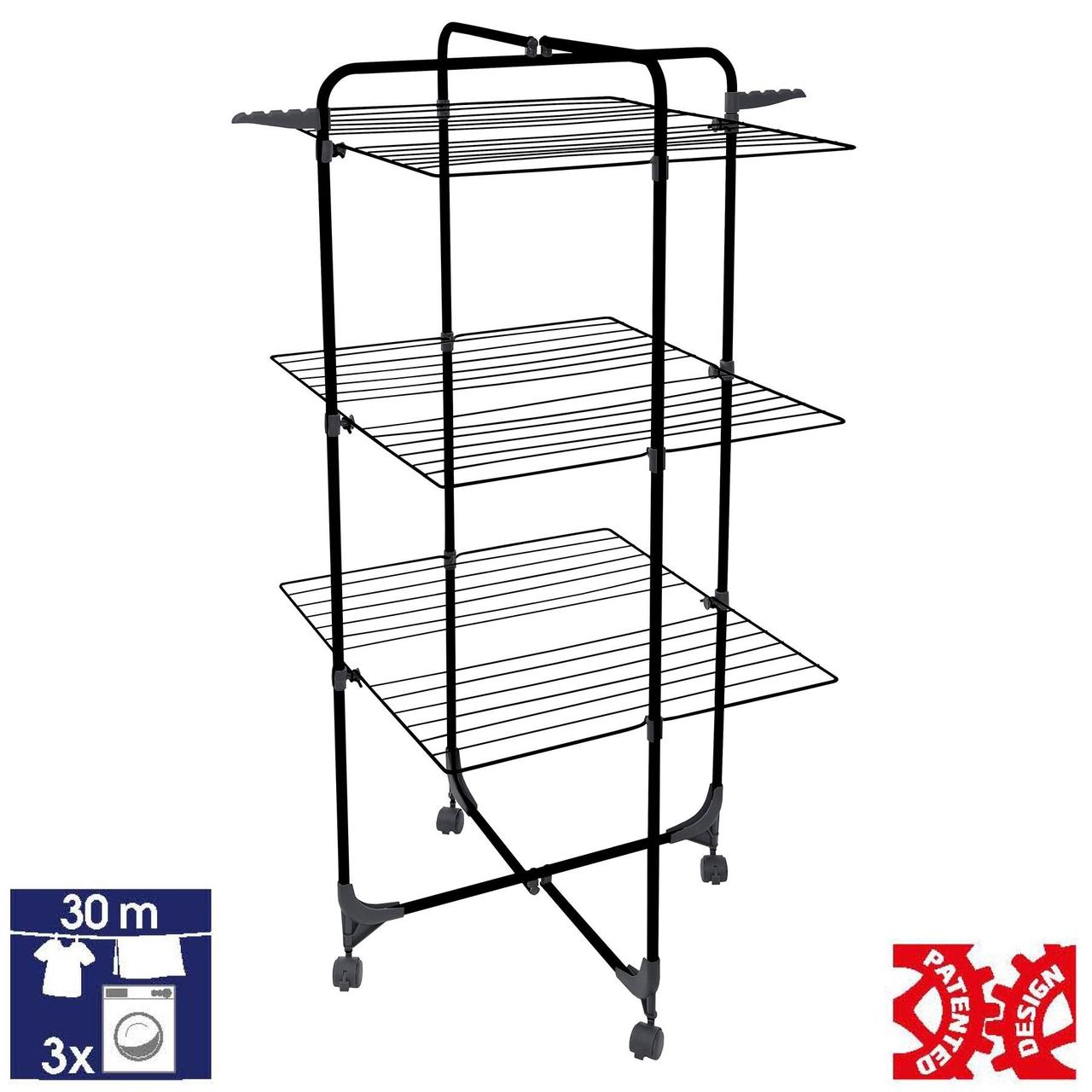 Сушарка для білизни підлогова Casa Si Athletic 3 Black (CS92185E04E), фото 1