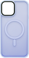 Накладка iPhone 12 Pro Max Metal Buttons MagSafe Світло-фіолетовий
