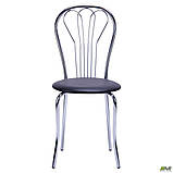 Стілець Ванесса хром Кожзам чорний, фото 3