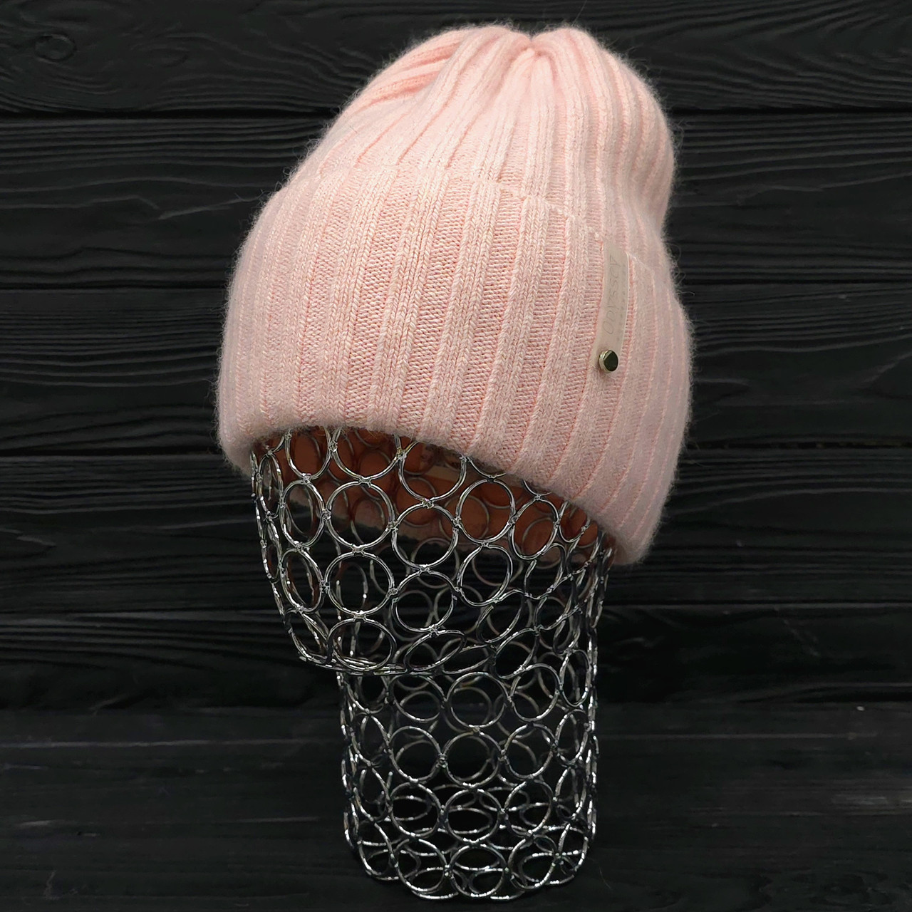 Шапка жіноча зимова ангора з вовною на флісі Odyssey 56 - 58 см рожевий 12061, фото 1