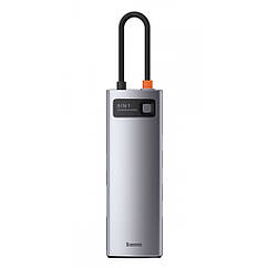 Type-C-Хаб Baseus Metal Gleam Series 8-in-1 Multifunctional (Type-C to HDMI*1+USB3.0*3+PD*1+RJ45*1+SD/TF*1)